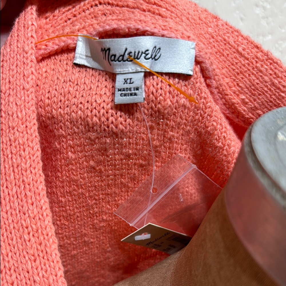 Madewell Coral Button-Up Cardigan - Picture 4 of 10